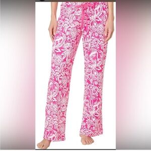 Lilly Pulitzer Pink and White Floral Pajama Bottoms